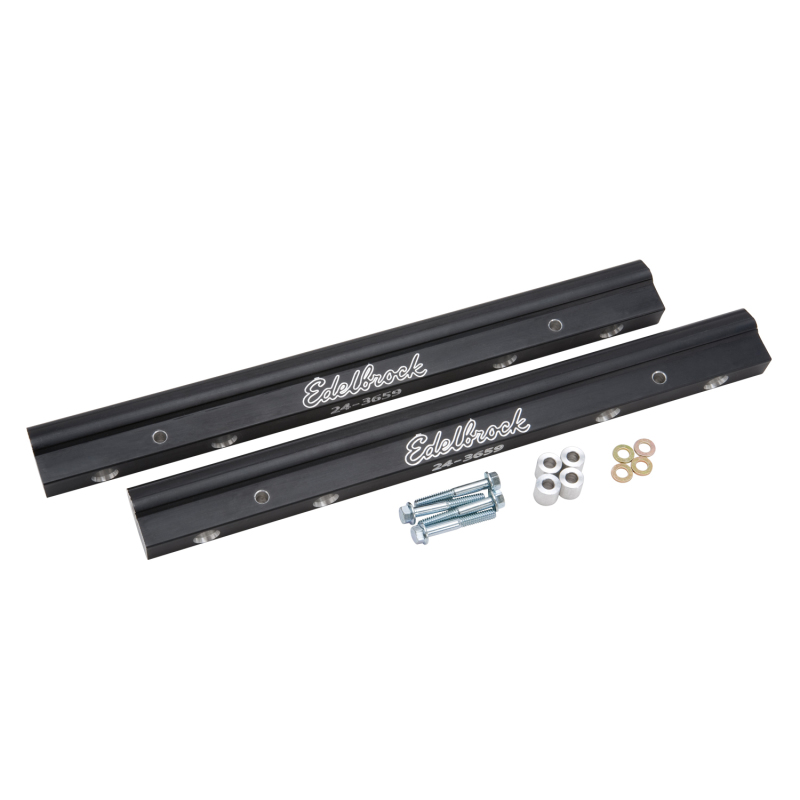 Edelbrock Inc. 3659 Victor Tunnel Ram Fuel Rail Kit - Black Anodized NEW