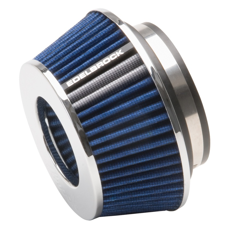 Edelbrock Air Filter Pro-Flo Series Conical 3 7In Tall Blue/Chrome - 43613