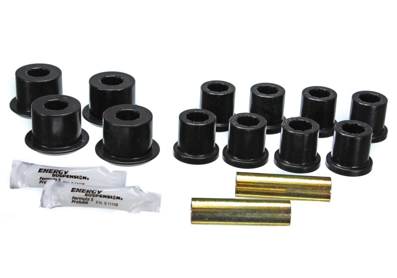 Energy Suspension 8.2103G Leaf Spring Bushing Set Black Performance Polyurethane