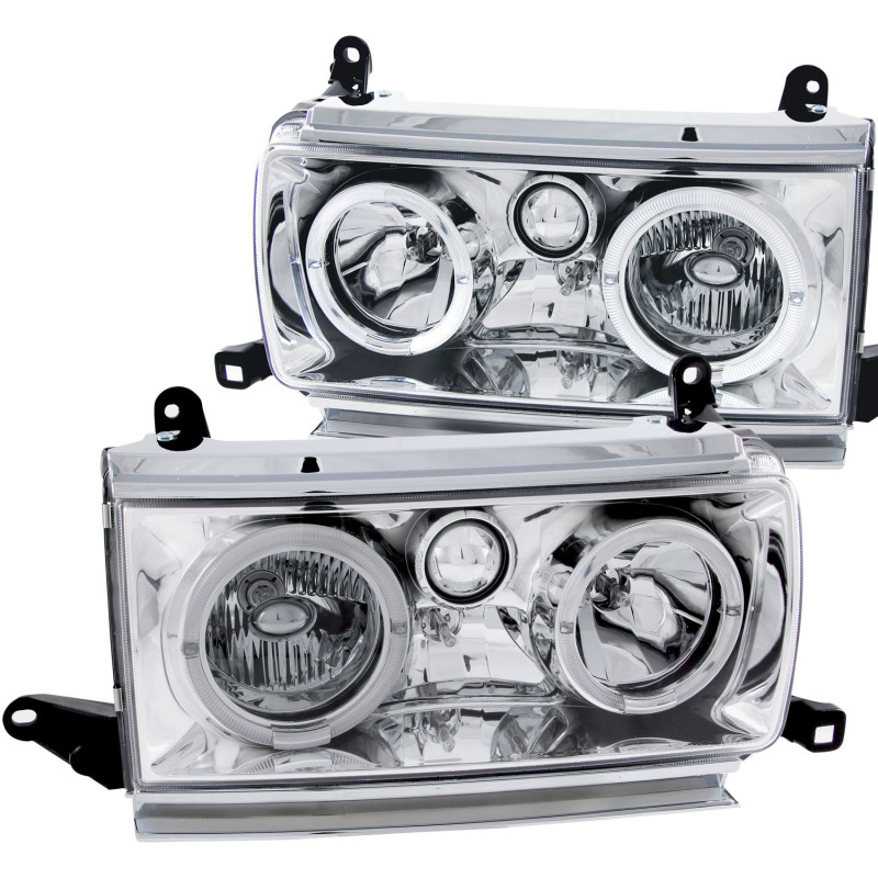 Anzo 111092 Crystal Headlight Set w/Halo, Clear Lens, Chrome Housing, Pair NEW