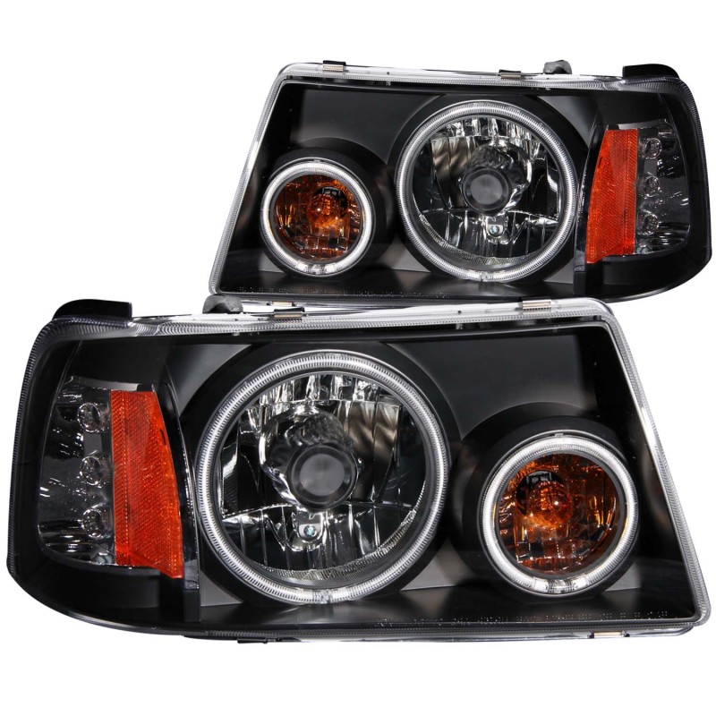 ANZO fits 2001-2011 Ford Ranger Projector Headlights w/ Halo Black (CCFL) 1 pc - 111152