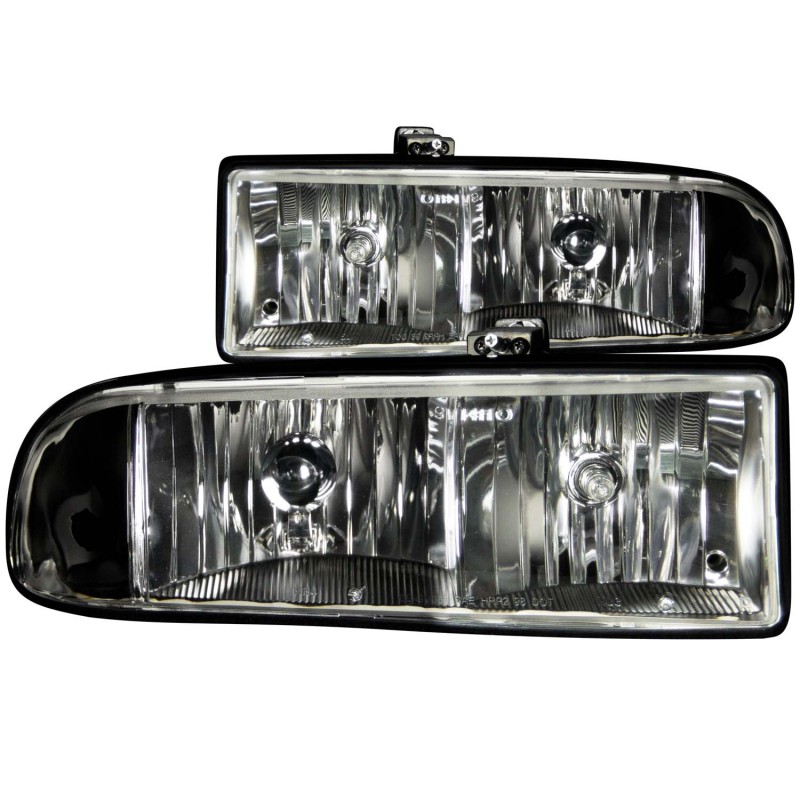 Anzo 111156 Crystal Headlight Set; Black Housing For 98-04 Chevy S10
