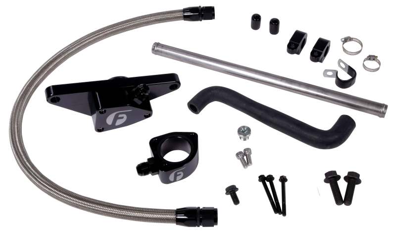 Fleece Performance fits  03-05 Auto Trans Cummins Coolant Bypass Kit w/ Stainless Steel Braided Line - FPE-CLNTBYPS-CUMMINS-0305-SS