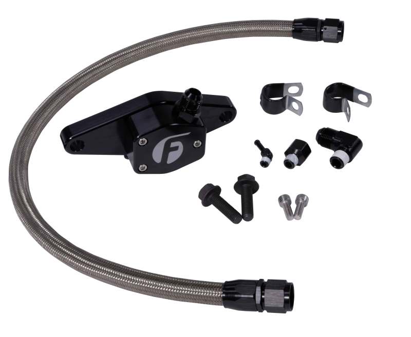 Fleece Performance fits  94-98 12V Coolant Bypass Kit w/ Stainless Steel Braided Line - FPE-CLNTBYPS-CUMMINS-12V-SS