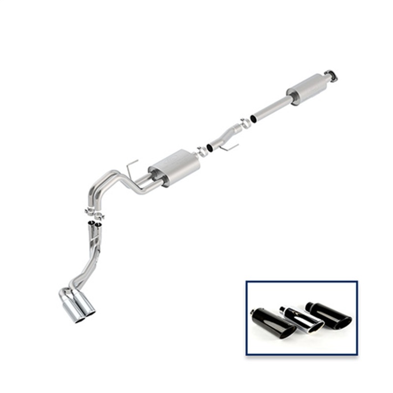 Ford Racing 15-18 F-150 5.0L Cat-Back Touring Exhaust System - Side Exit Chrome Tips - M-5200-F1550RTCA