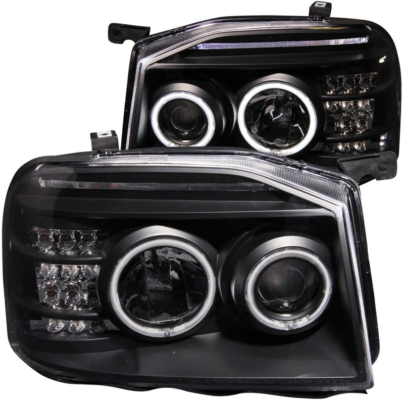 Anzo 111172 Projector Headlight Set w/Halo, Clear Lens, Black Housing CCFL