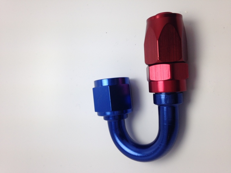 FRAGOLA 231812 -12 AN 180 Degree Hose End Fitting Aluminum Blue/Red