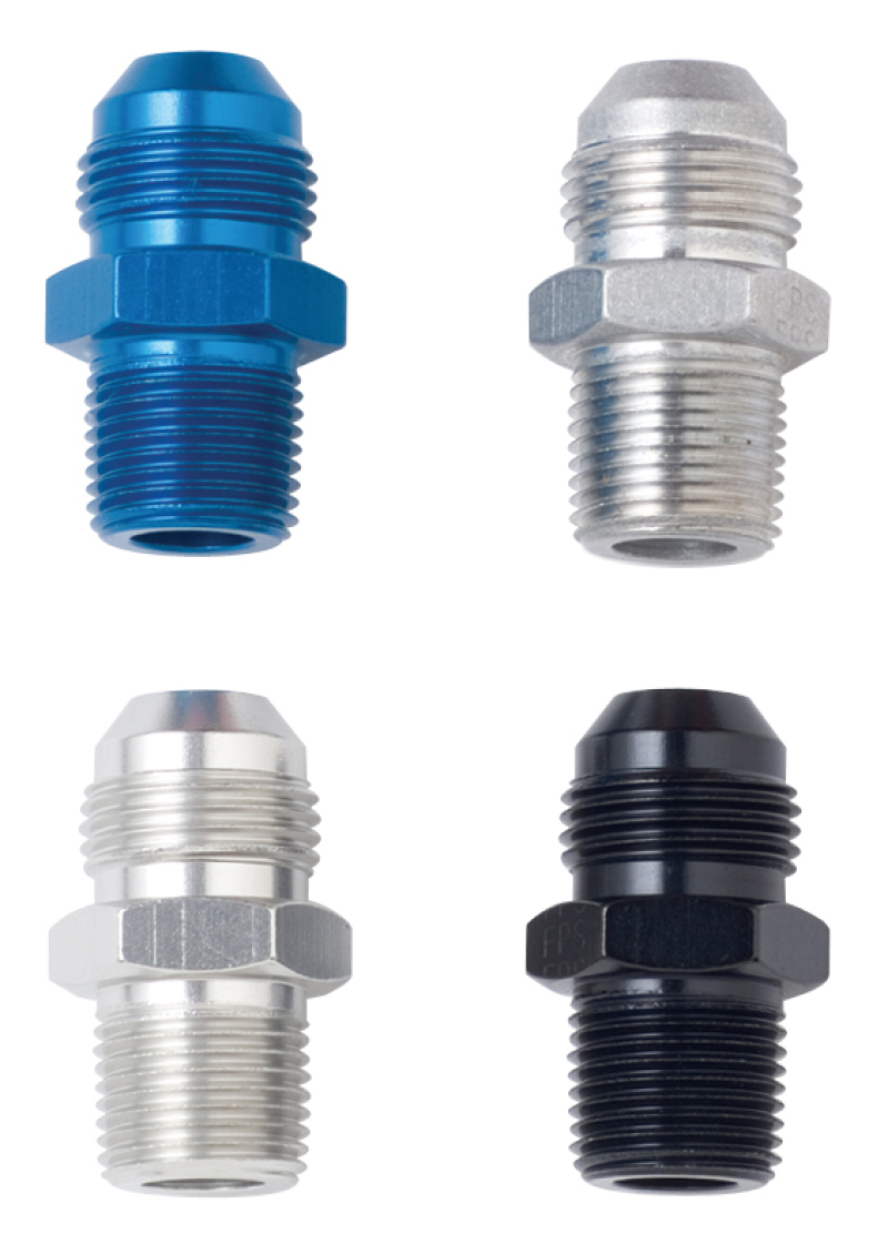 FRAGOLA 481634 Straight Fitting Adapter -3AN to 1/4 in. NPT Male Aluminum Blue - 481634