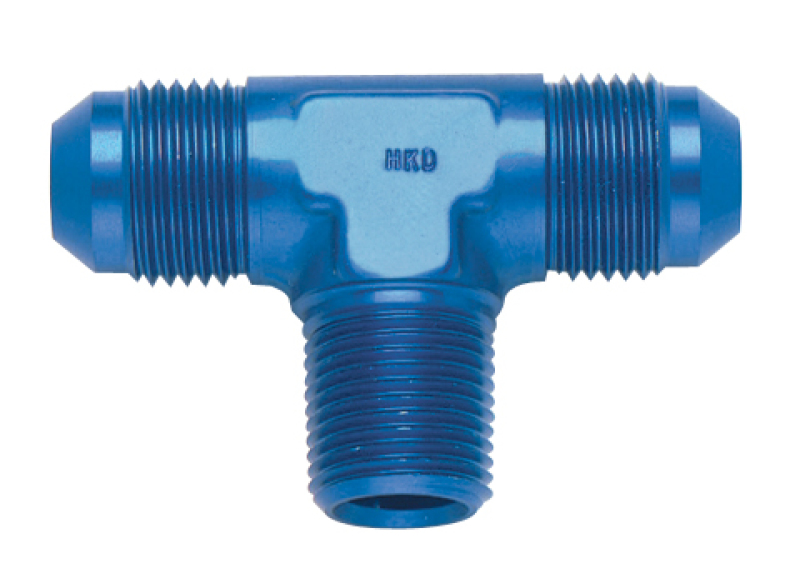 FRAGOLA 482503 Tee Pipe On Side Fitting -3 AN X 1/8 NPT Male Aluminum Blue