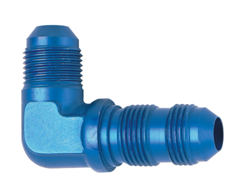 FRAGOLA 483304 -4 AN 90 Degree Bulkhead Hose Fitting Adapter Aluminum Blue