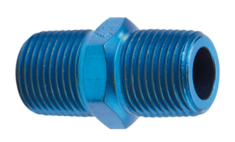 FRAGOLA 491101 Male Pipe Nipple Hose Fitting Adapter 1/8 MPT Aluminum Blue