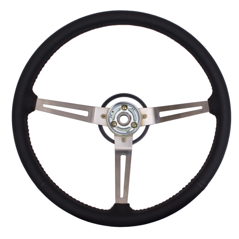 Omix 18031.06 Steering Wheel Metal 3-Spoke Design Black NEW