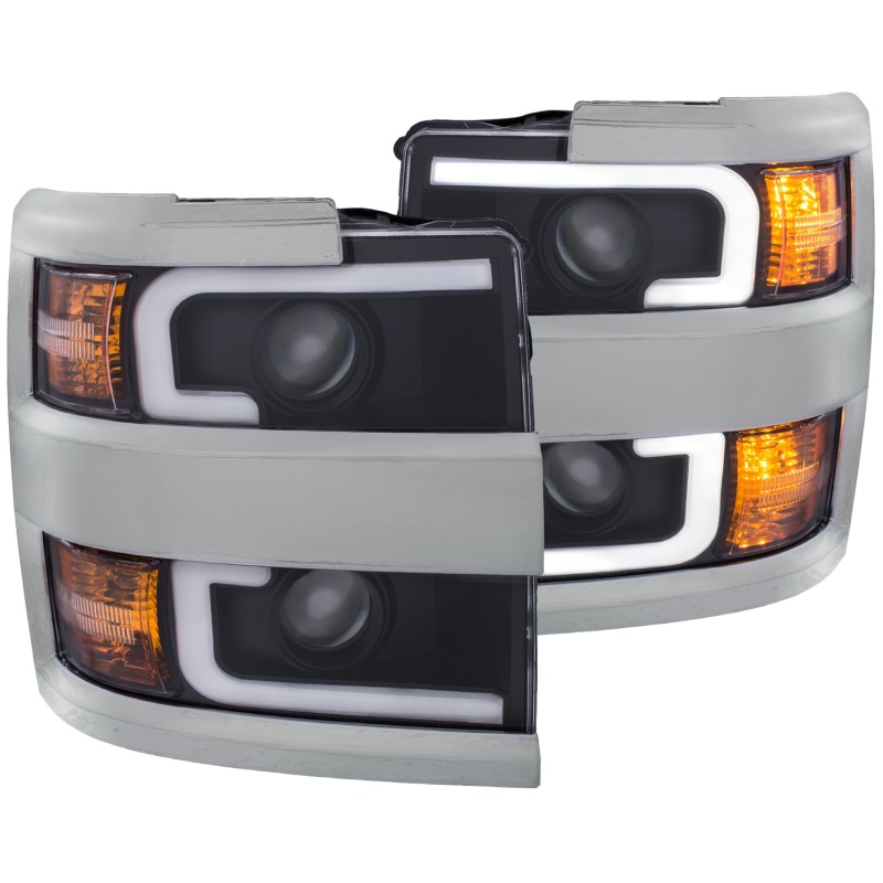Anzo 111359 Projector Headlight Set For 15-19 Chevy Silverado 3500 HD