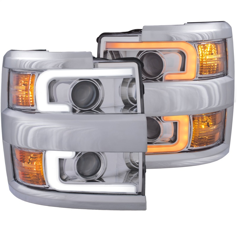 Anzo 111366 Projector Headlight Set Clear Lens w/Plank Style Switchback NEW