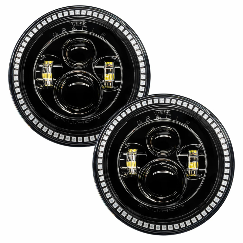 Oracle Lights 5769-334 7" High Powered LED Headlights (Pair) - Black Bezel NEW