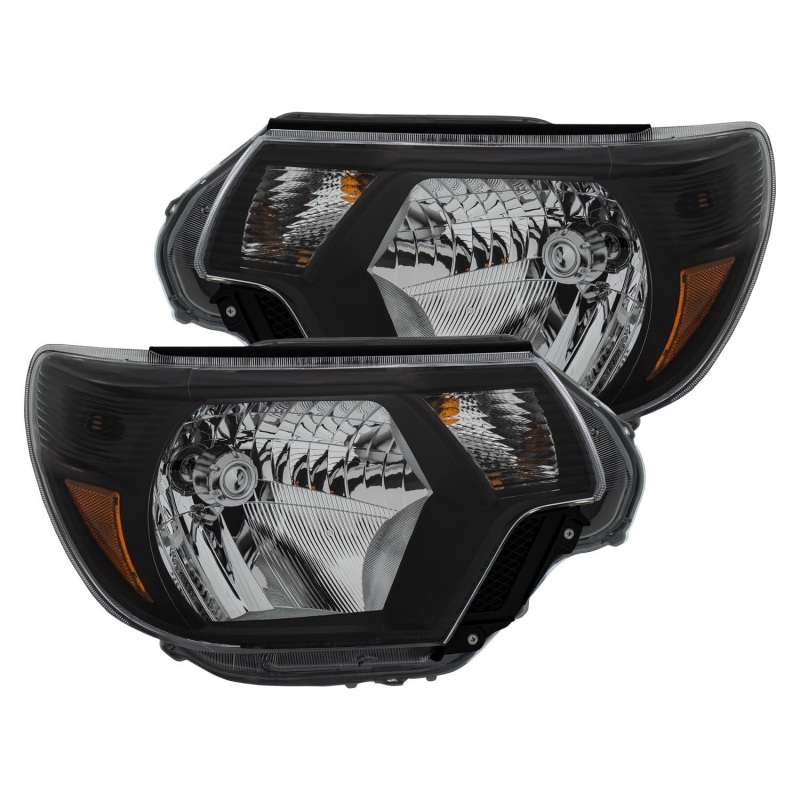 Anzo 111395 Crystal Headlight Set, Clear Lens, Black Housing, White/Amber