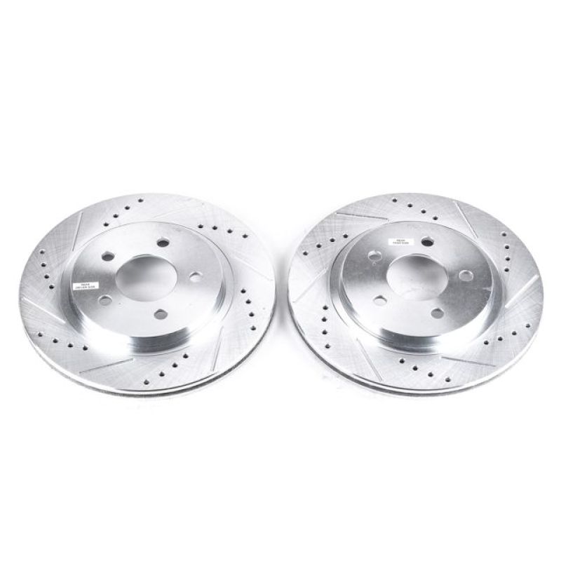Power Stop AR8174XPR Evolution Drilled Slotted/Plated Brake Rotor Pair Rear NEW