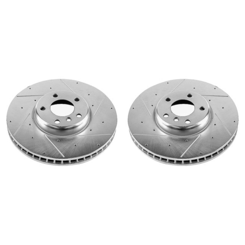 Power Stop EBR1230XPR Evolution Drilled Slotted/Plated Brake Rotor 2pc Front NEW
