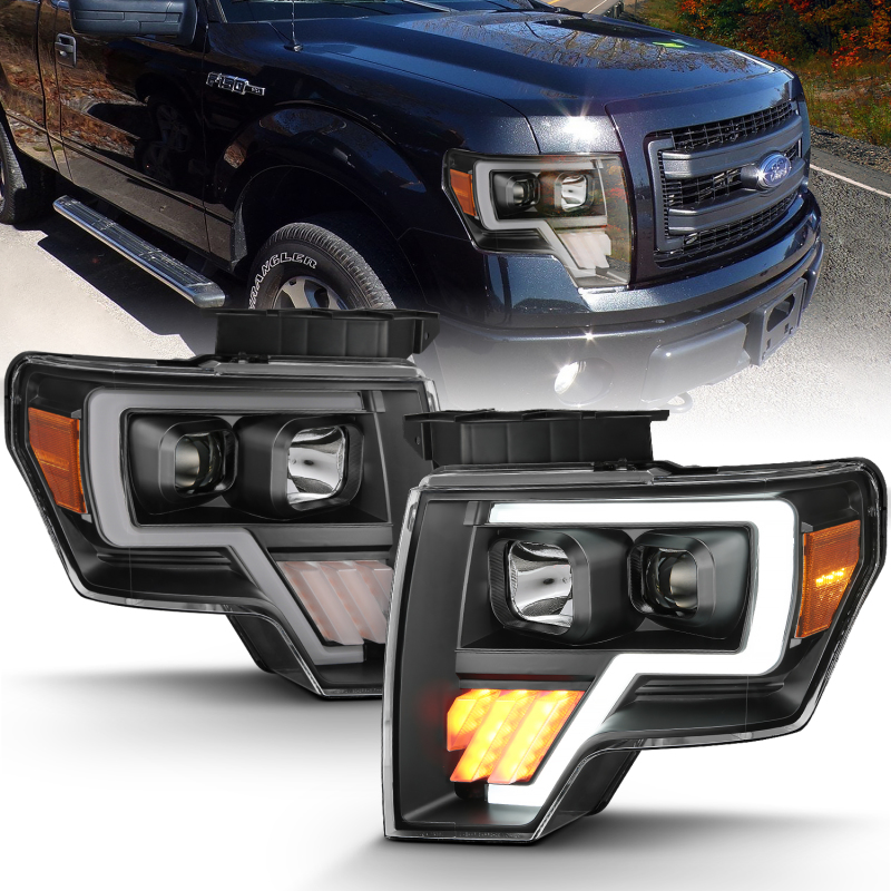 Anzo 111445 Projector Light Bar G4 H.L. Black Amber For 09-13 Ford F-150 NEW