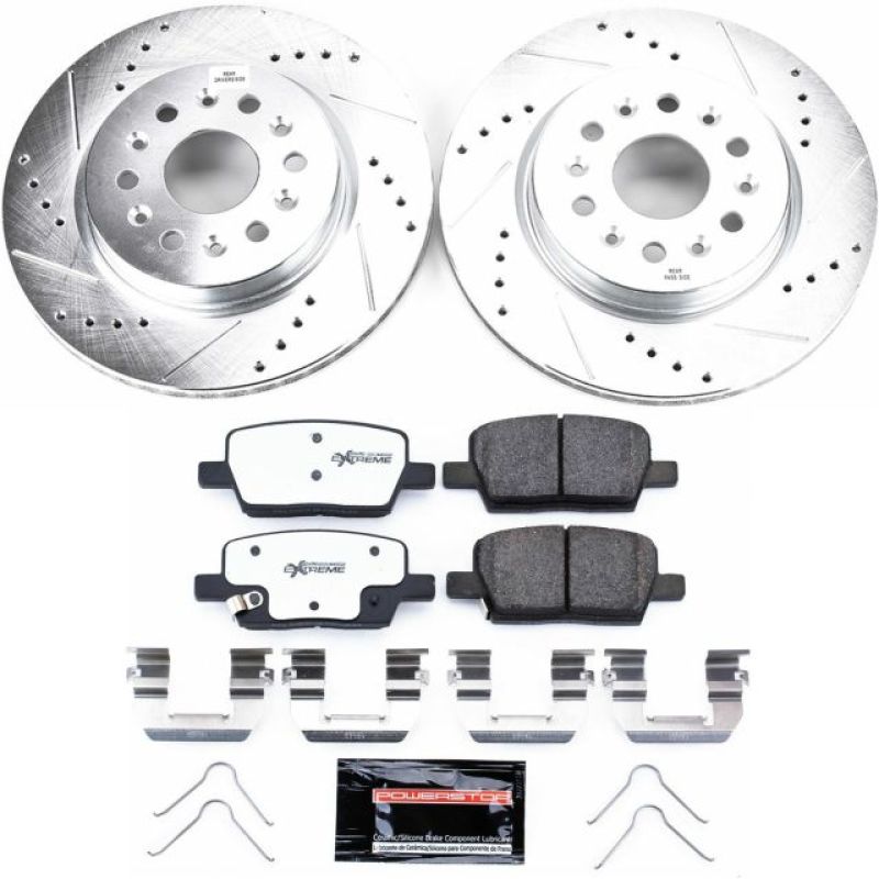 Power Stop K7411-26 Street Warrior Drilled/Slotted Rear Brake Upgrade Kit NEW