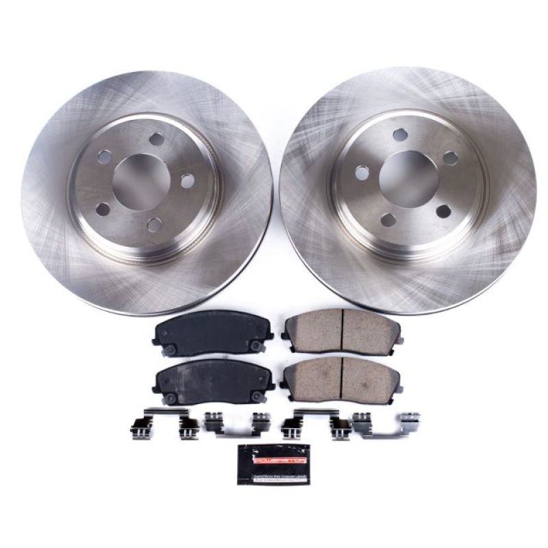 Power Stop KOE1714 Stock Low-Dust Ceramic Front Brake Pad and Rotor Kit NEW