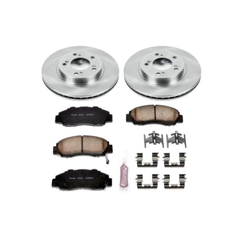 Power Stop KOE704 Stock Low-Dust Ceramic Front Brake Pad and Rotor Kit NEW