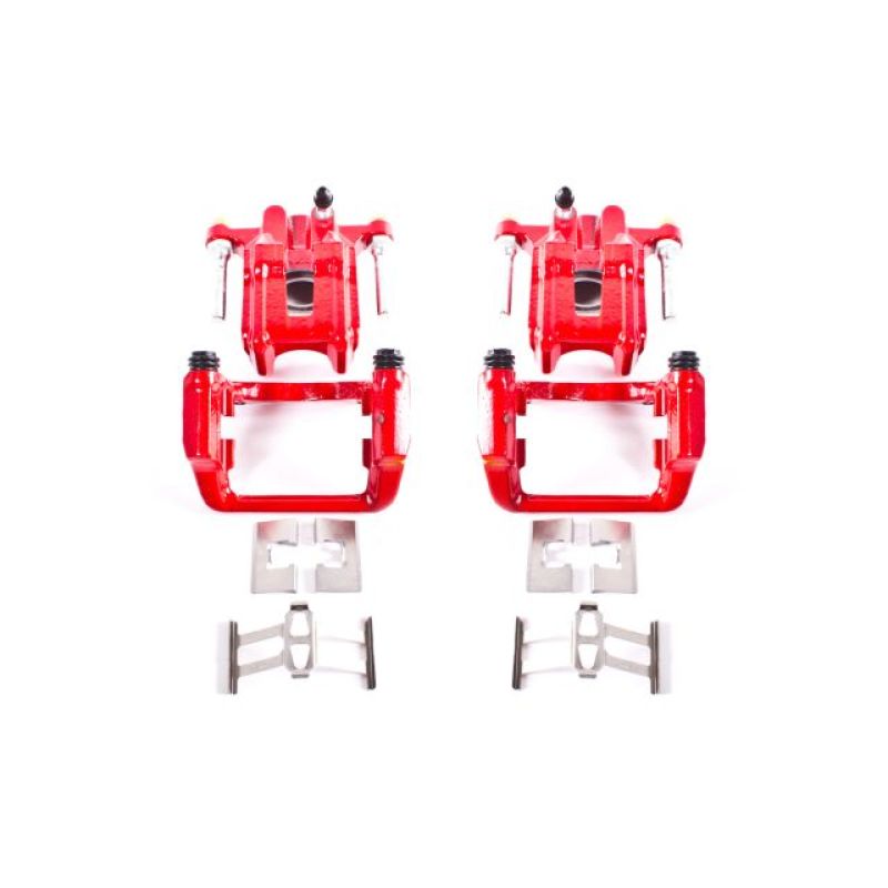 Power Stop S2588 Red Powder Coated Calipers For 07-08 Acura TL 3.5L