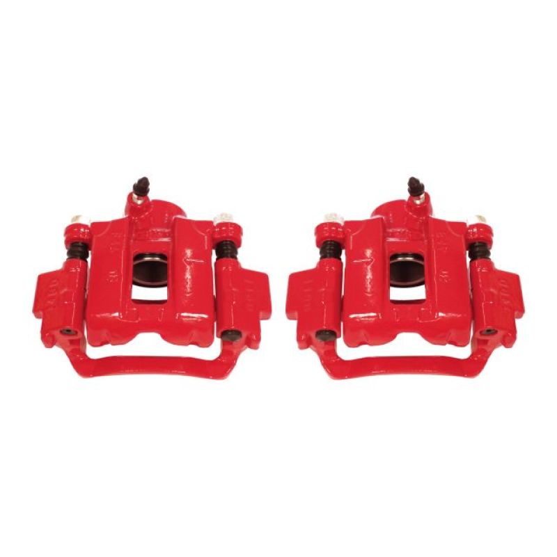 Power Stop S2736 Red Caliper Pair W/Brkt Rear NEW