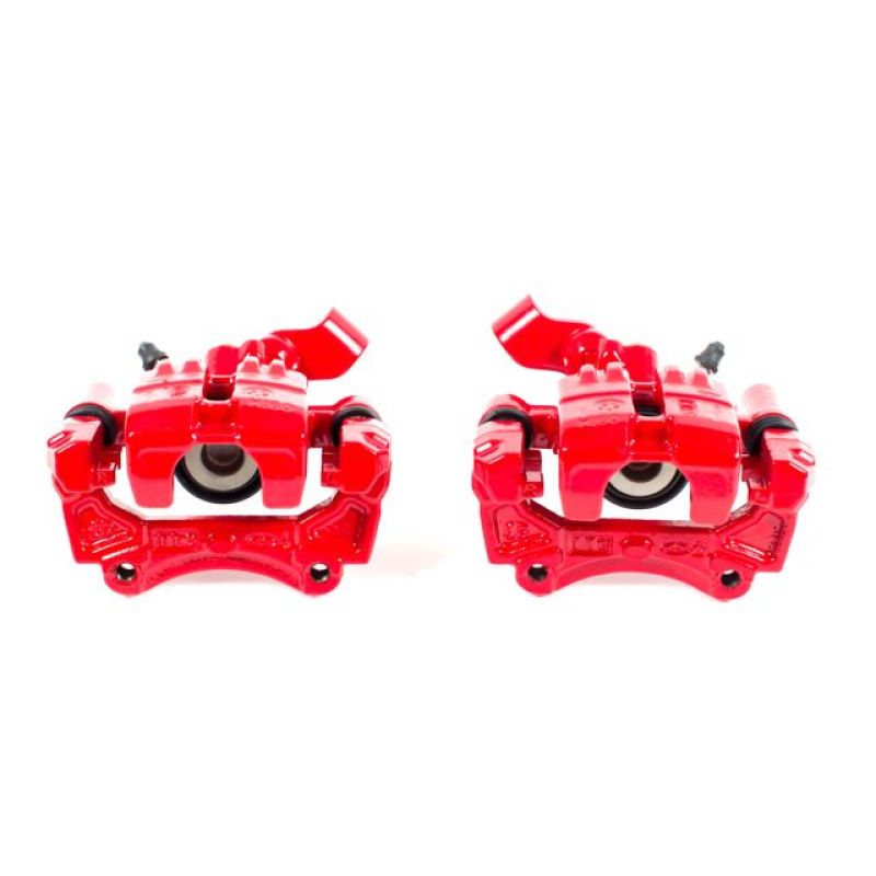 Power Stop 01-05 Mazda Miata Rear Red Calipers w/Brackets - Pair - S2738