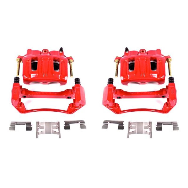 Power Stop S4750 Red Powder Coated Calipers For 99-03 Ford F150 4.2L