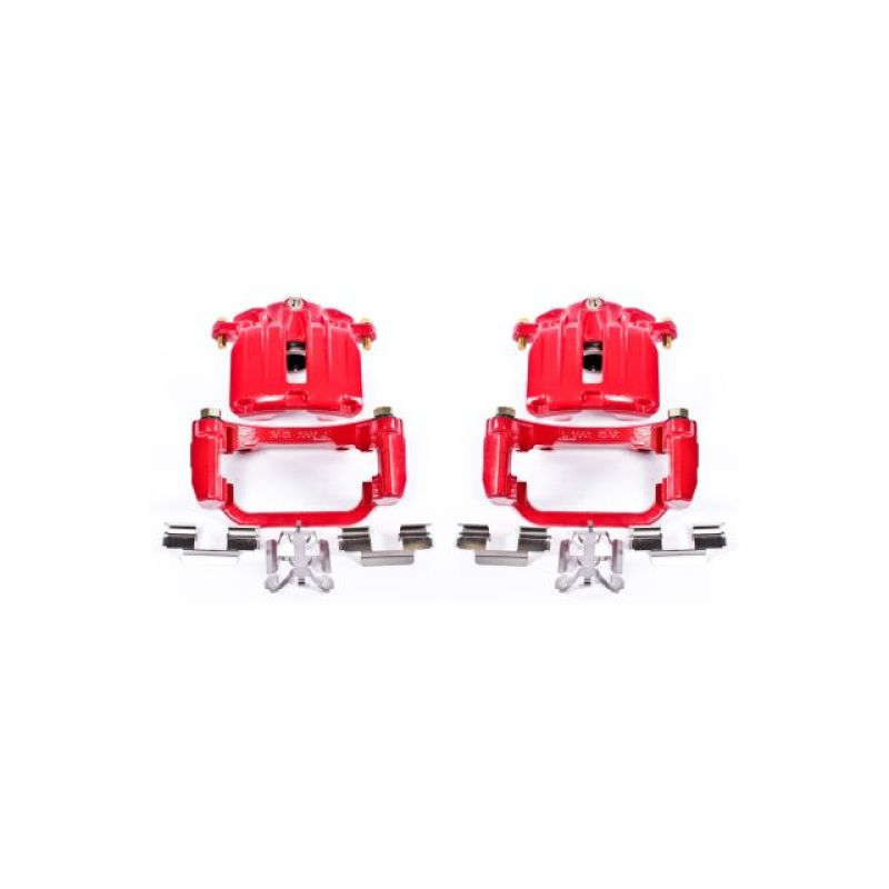 Power Stop S4854 Red Caliper Pair W/Brkt Rear NEW