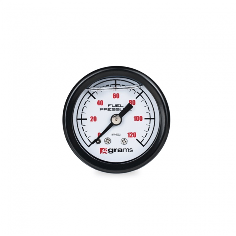 Grams Performance Universal 0-120 PSI Fuel Pressure Guage - White Face - G2-99-1200W