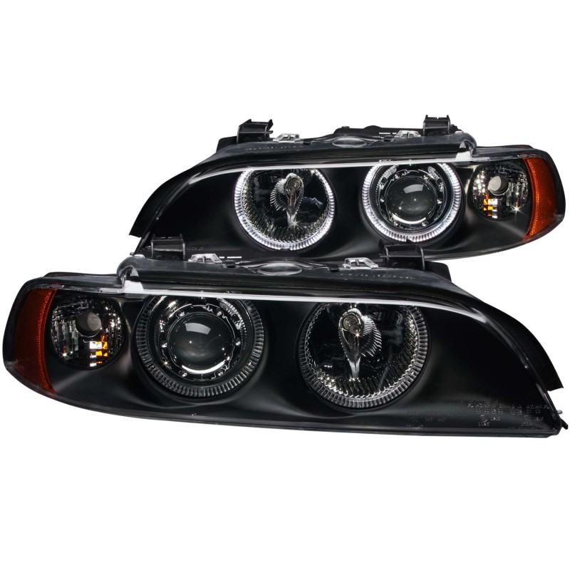 ANZO fits 1997-2001 BMW 5 Series Projector Headlights w/ Halo Black - 121017