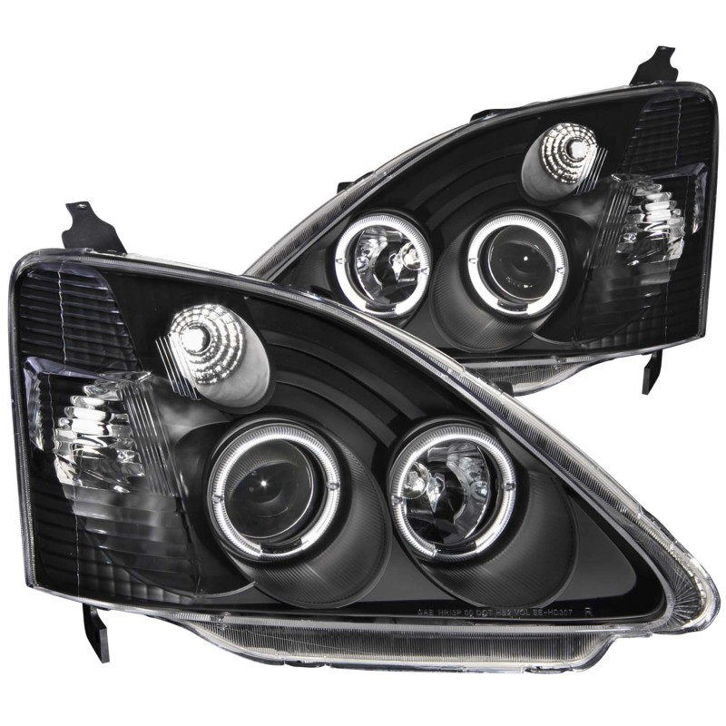 Anzo 121057 Projector Headlight Set w/Halo, Clear Lens, Black Housing, Pair