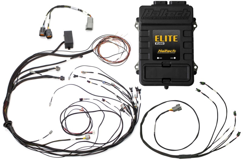 Haltech Elite 1500 Terminated Harness ECU Kit w/ Square EV1 Injector Connectors - HT-150988