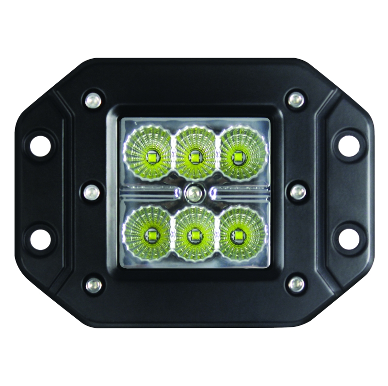 Hella 357204021 Flood LED Cube Light; Clear Lens - Black Aluminum Housing