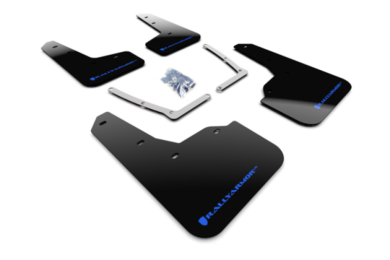 Rally Armor MF50-UR-BLK/BL Black UR Mud Flap Blue Logo