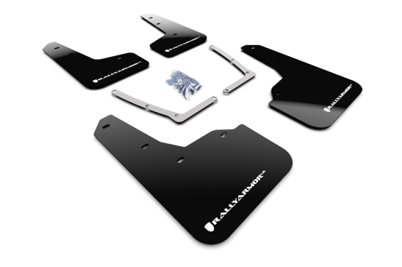 Rally Armor MF50-UR-BLK/WH Black UR Mud Flap White Logo