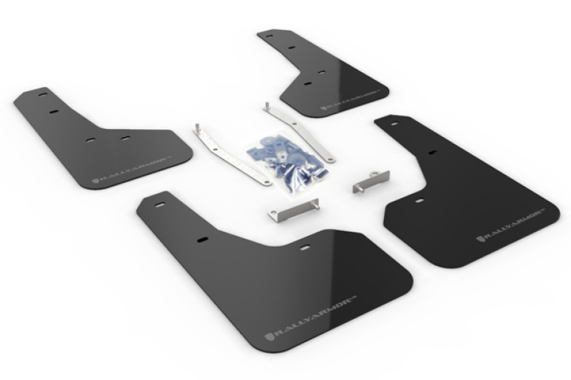 Rally Armor MF52-UR-BLK/GRY Black UR Mud Flap Grey Logo