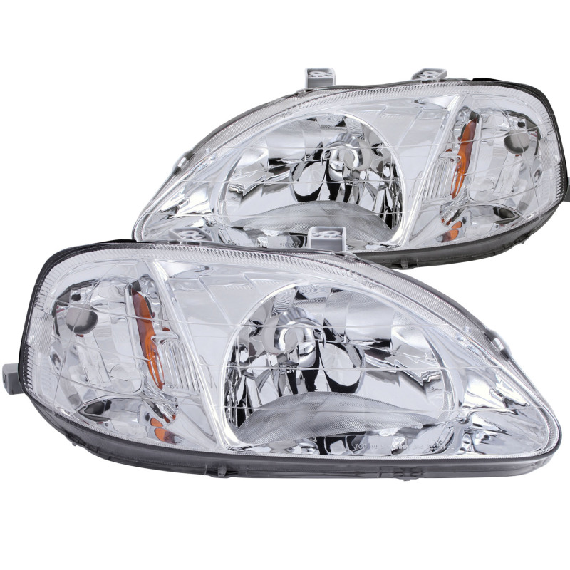 Anzo 121179 Crystal Headlight Set Clear Lens Chrome Housing Pair NEW