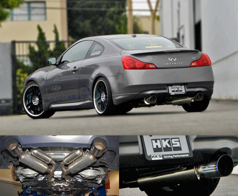 HKS 32009-BN003 Full Dual Muffler Cat-Back Exhaust System For Infiniti G37 NEW