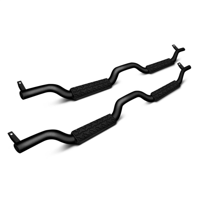 Rampage 26628 Slimline 2" Round Side Bar Cab Length Pair For 18 Wrangler JK