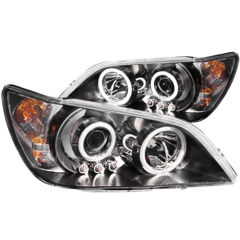 Anzo 121199 Projector Headlight Set w/ Halo, Clear Lens Black Housing (Pair) NEW
