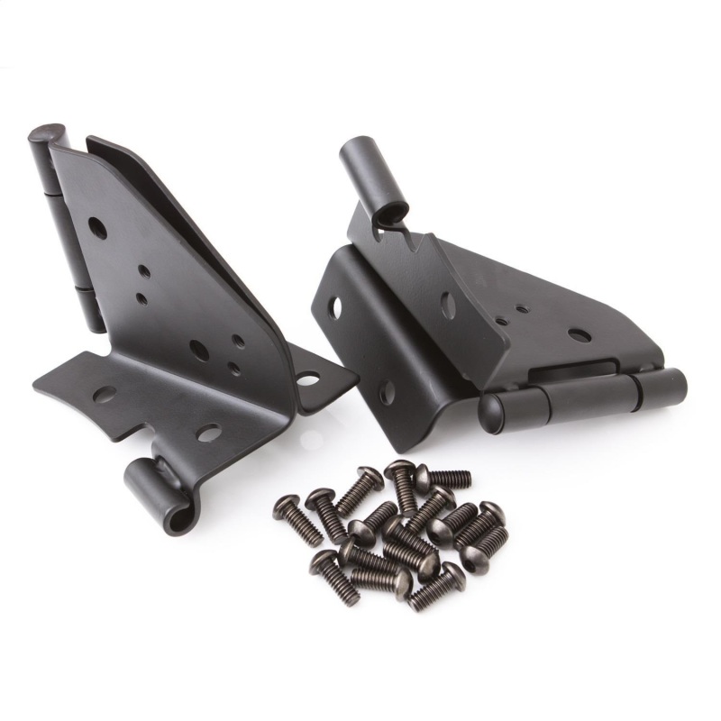 RAMPAGE 7603 -Black Pair of Windshield Hinges for 76-86 CJ / 87-95 Wrangler