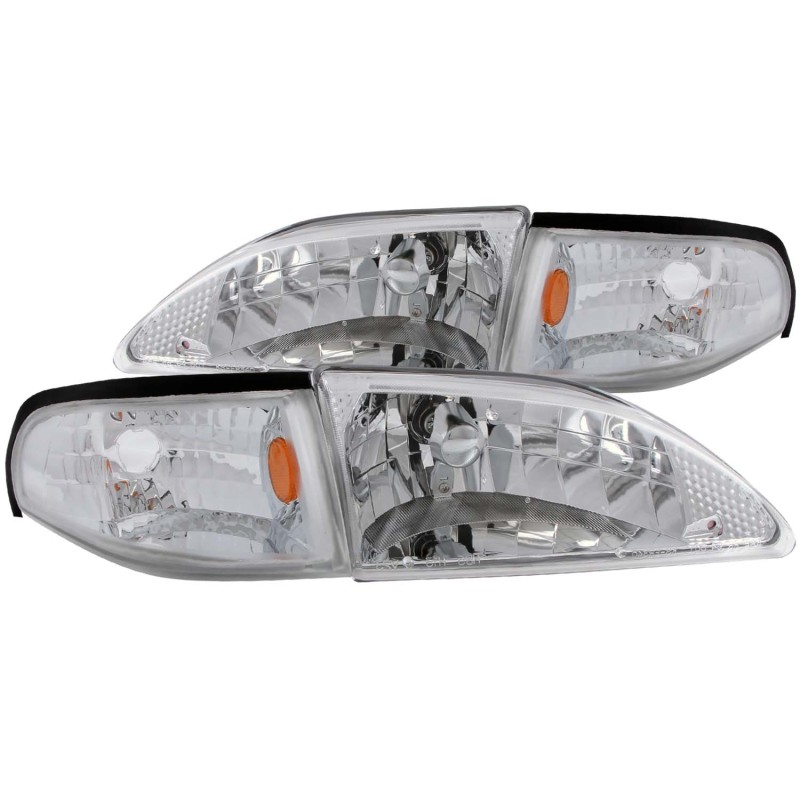 Anzo 121262 Crystal Headlight Set; Clear Lens; Chrome Housing 2pc; 2 pc.