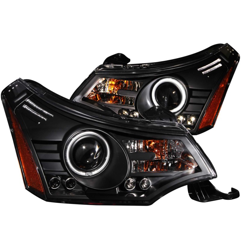 Anzo 121272 Projector Headlight Set w/Halo For 08-11 Ford Focus