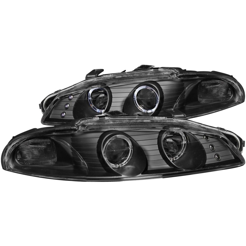 Anzo 121365 Projector Headlight Set w/2 Halos, Clear Lens, Black Housing, G2