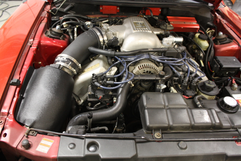 JLT 96-98 Ford Mustang SVT Cobra Black Textured Ram Air Intake Kit w/Red Filter - RAI2-FMC-9698