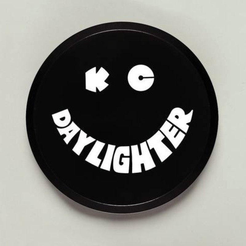 KC HiLiTES 6in. Round Hard Cover for Daylighter/SlimLite/Pro-Sport (Single) - Black w/White Smile - 5200