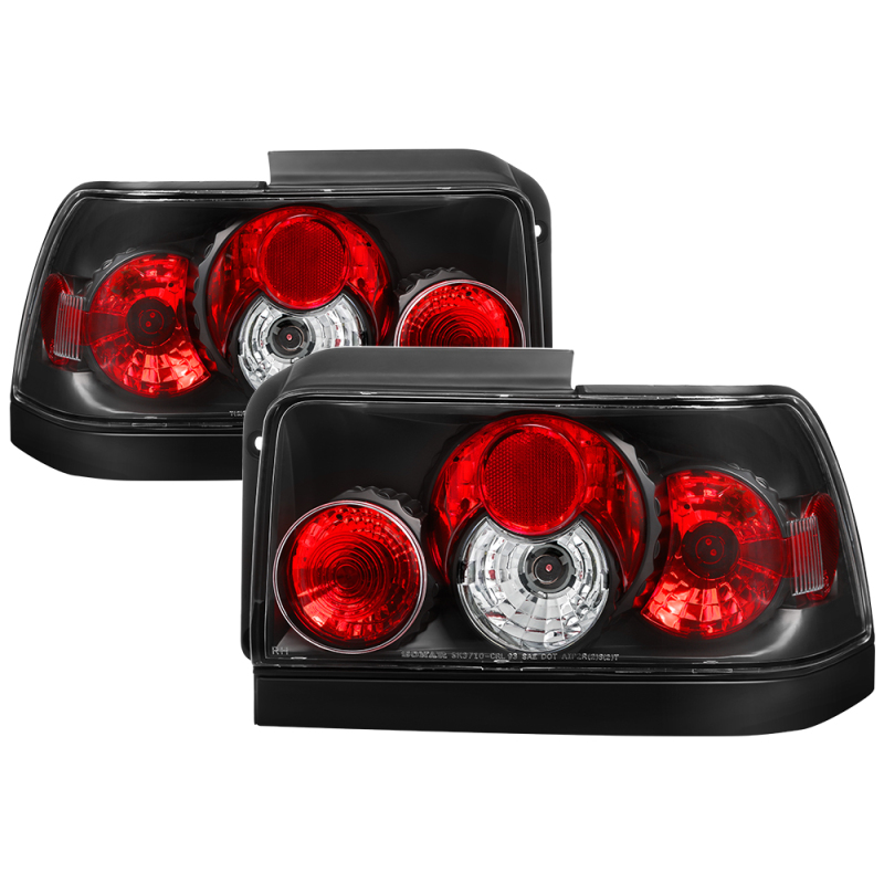 Spyder 5007407 Euro Style Tail Lights; Pair; Black For 93-97 Toyota Corolla